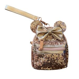 Loungefly Disney Parks Minnie Mouse Rose Gold Mini Backpack Wristlet